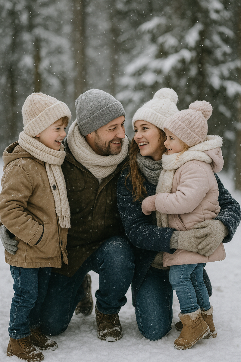 Narty w Tyliczu - stok narciarski Master-Ski zimą, rodzina na nartach w Beskidzie Niskim